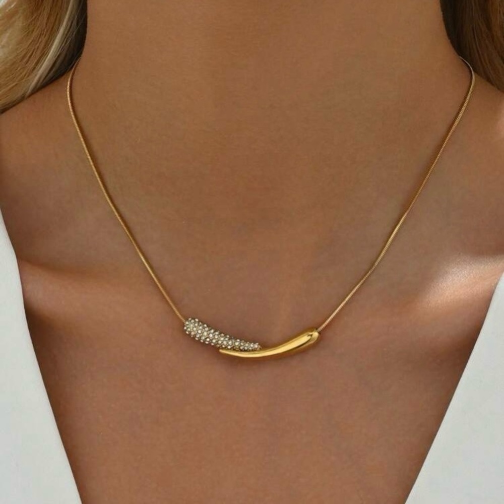 Gold and Silver Pavé Accent Necklace